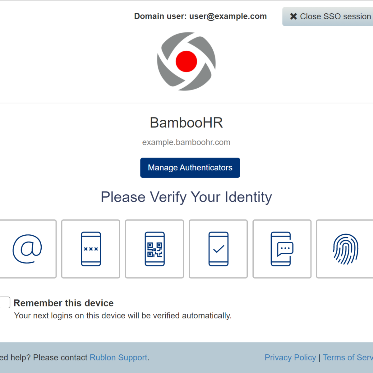Multi-Factor Authentication (MFA/2FA) for BambooHR - Rublon