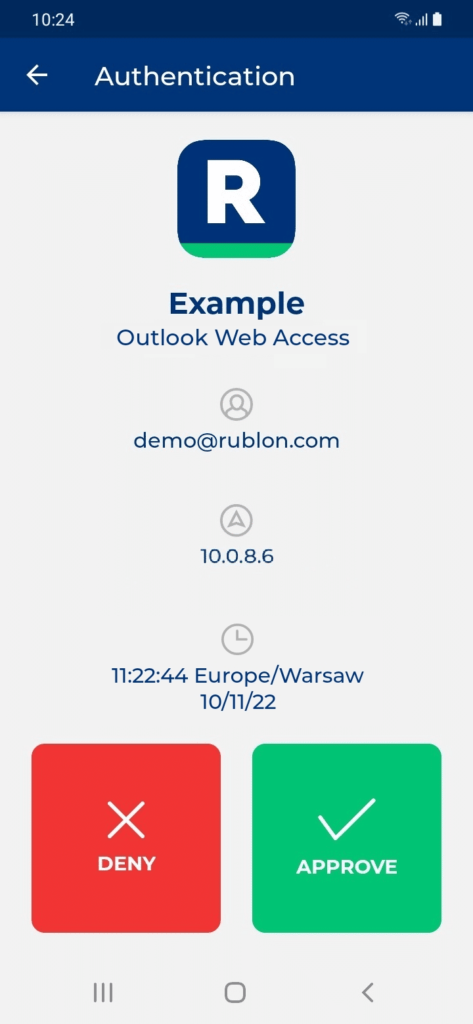 Image showing the step of MFA for OWA login where the user receives a Mobile Push notification