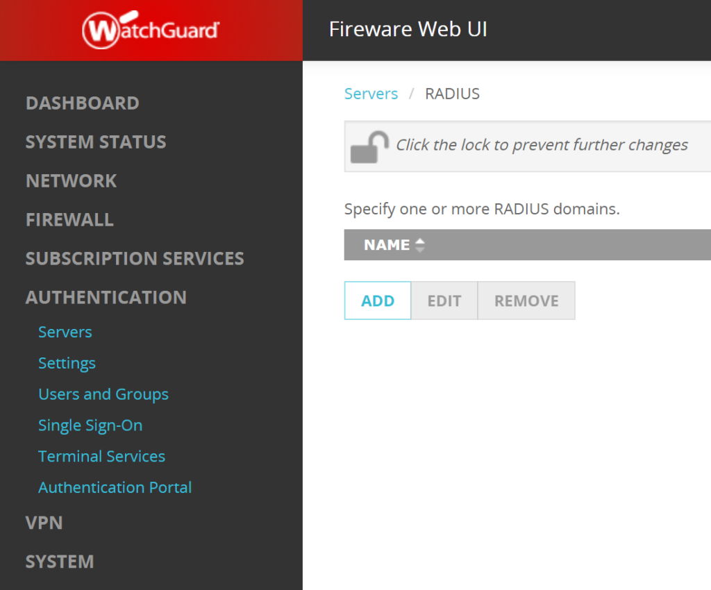 Image showing unlocking RADIUS server adding in admin panel