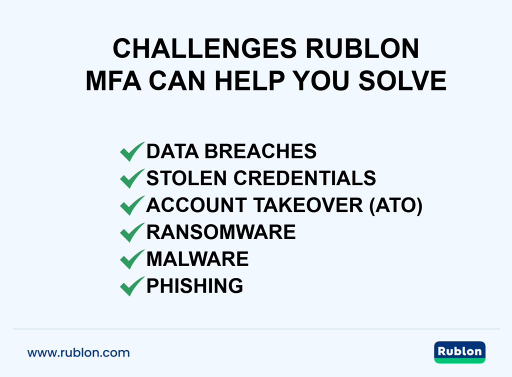 Image showing challenges Rublon MFA can help solve