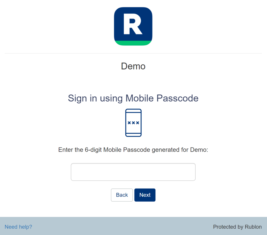 Image showing where to enter the TOTP code generated by a third-party authenticator app 