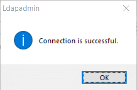 Image showing that the LDAP Admin connection was successful