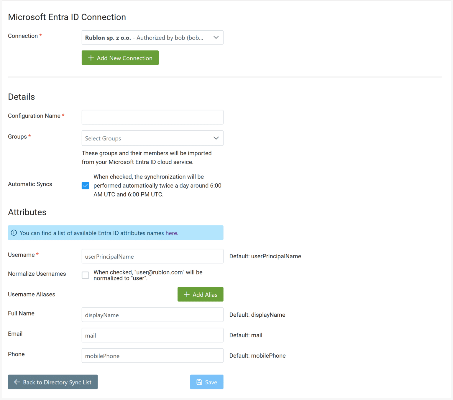 How to synchronize users from Entra ID using Directory Sync - Rublon