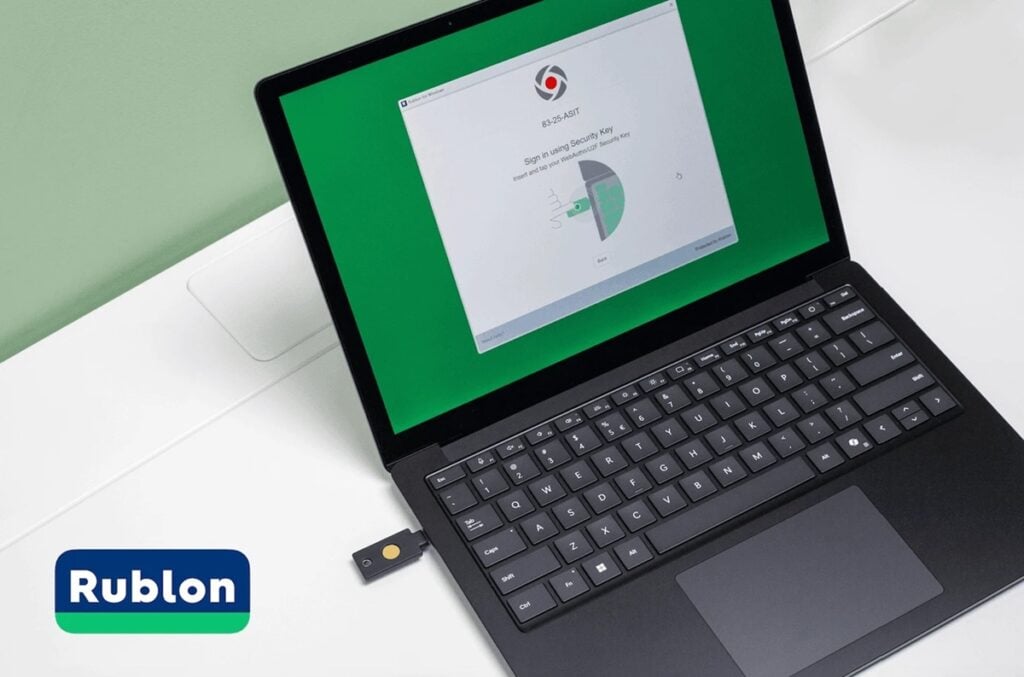 The Rublon MFA platform natively supports phishing-resistant FIDO2 keys, allowing them to serve as a second authentication factor. This ensures secure logins by blocking attempts on fraudulent sites and offering strong protection against phishing attacks.