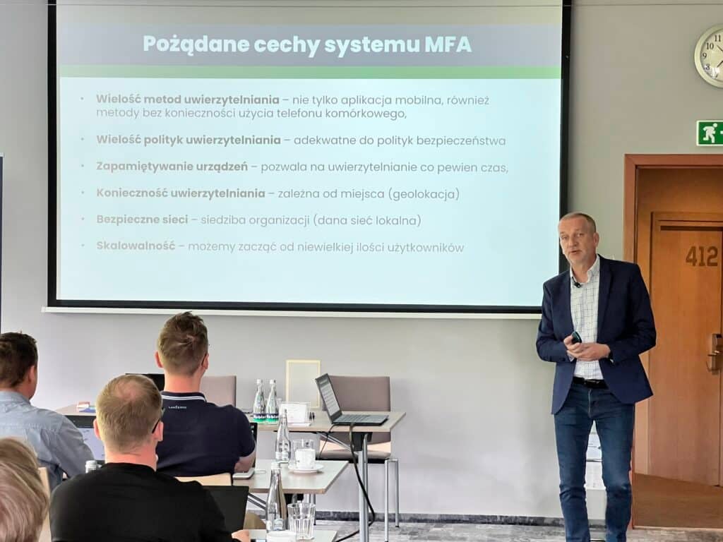 Przemyslaw Kucharzewski opened the training by outlining the key principles of MFA and its role in securing modern business environments.